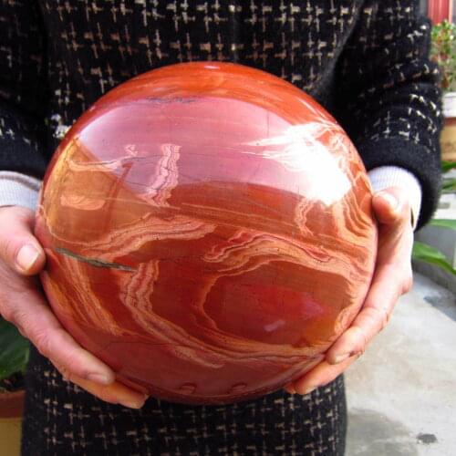 Natural red jasper crystal ball ball healing