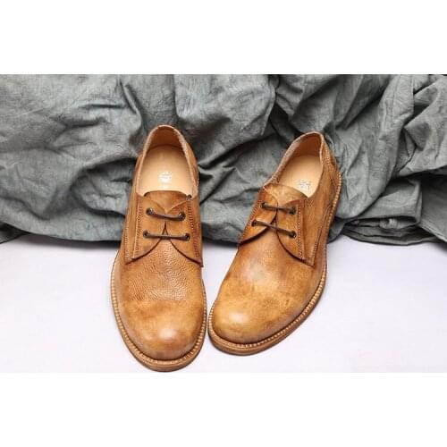 Luxury Men Genuine Leather Shoes High Quality Italian Design Hand-polished Lace up Oxfords Shoes Men