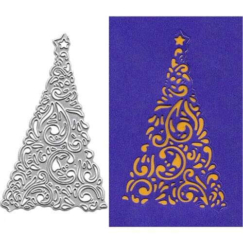 Christmas Tree Cutting Dies Scrapbooking Paper Cards Embossed Decorative Craft Metal Die Cut Handmade Stamps And Dies 2021 New