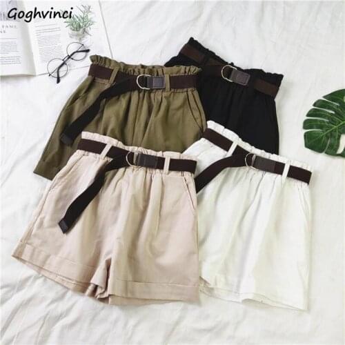 Safari Shorts Casual Summer Women All-match Simple High Elastic Waist Wide Leg Loose Students Korean Style Fashion Trousers Chic