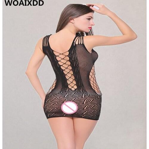 WOAIXDD Sexy costumes Women underwear sex product lingerie Stripper Teddies Catsuit Baby dolls Mini Dress Nightgown bodystocking