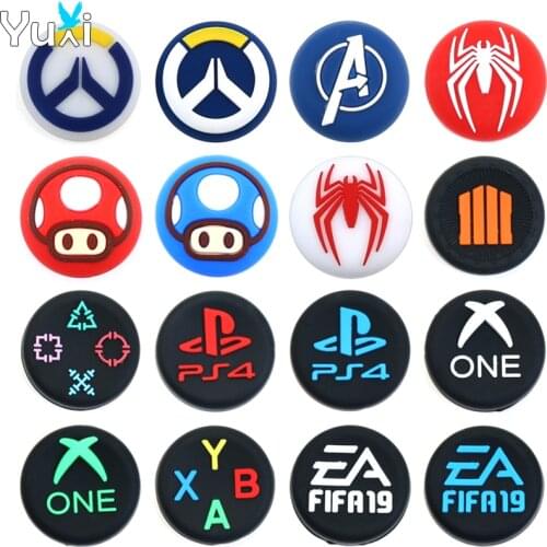 YuXi 1pcs Silicone Thumb Stick Grip Cap Analog Joystick Cover For Playstation5 PS5 PS4 PS Switch NS Pro For XBOX Controller