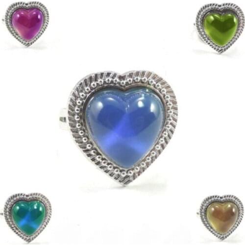 Super quality heart mood ring mix design change color ring to the temperature of your blood 12pcs/lot