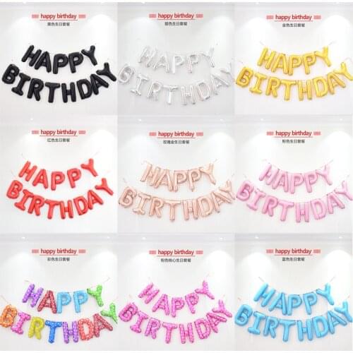 16 inch Happy Birthday balloon Banner Letters Birthday Party Decoration Foil Air Alphabet Balloons Baby Shower Supplies kid gift