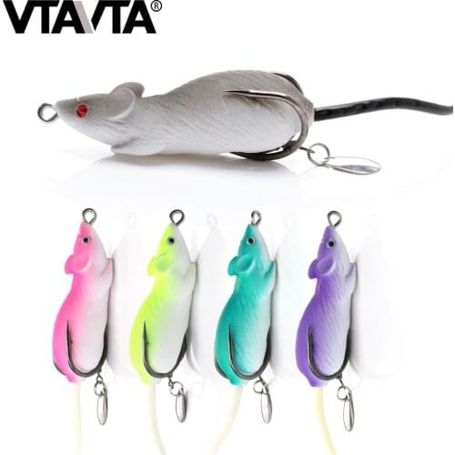 VTAVTA 6cm 13g Mouse Soft Lures Silicone Bait Artificial Fishing Lure Topwater Wobbler Crankbaits Fishing Tackle Lure Pike
