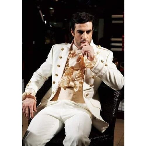 Handsome Mens Suits Groom Tuxedos Groomsmen Wedding Party Dinner Best Man Suits Blazer (Jacket+Pants+Girdle+Tie) NO:336