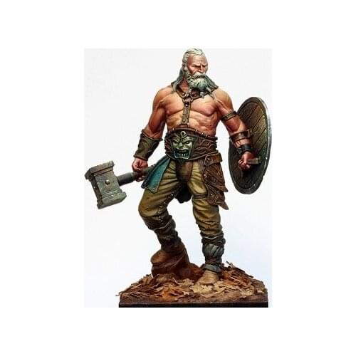 1/24 Scale 75MM Fantasy Movie Game Role Old barbarian Unpainted Resin Model Kit Figure Free Shipping