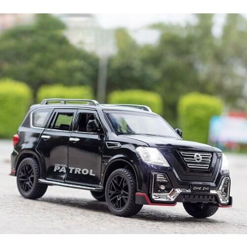 1/24 Diecast Metal Patrol SUV Off Road Model Toy Vehicle Alloy Simulation Sound and Light Collection Children Toys Car Gift