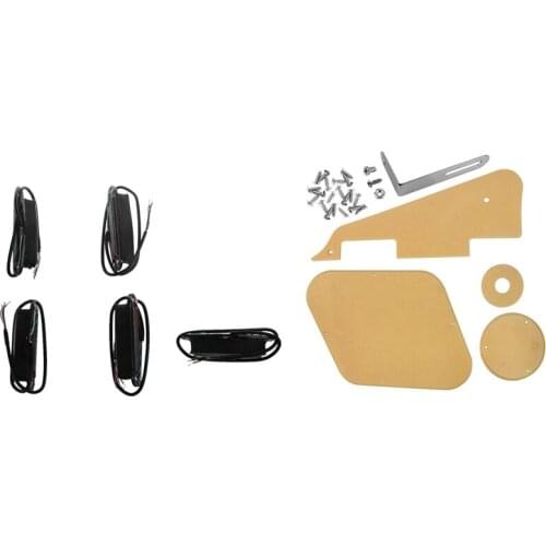 1Set Cream Pickguard /Cavity /Switch Covers/Pickup Selector Plate & 5x Dual Hot Rail Humbucker Guitar Neck Pickup