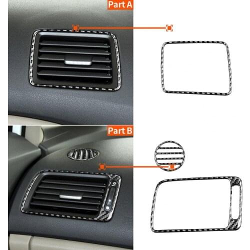 1 Set Air Vent Sticker Strong Adhesive Dust-proof Carbon Fiber Car Passenger Air Vent Frame Trim Sticker for Honda Civic 8th Gen