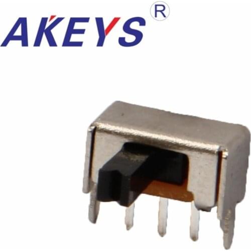 10PCS SK-12D07 1P2T Single pole double throw slide switch side insert type pin spacing 2.0mm 3 pin with fixed pin