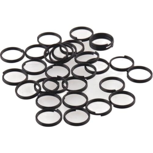100pcsblack round split Key Rings small Key Chain clasp Supply,O Ring metal keyring clip,jewelry making charm leather Craft key