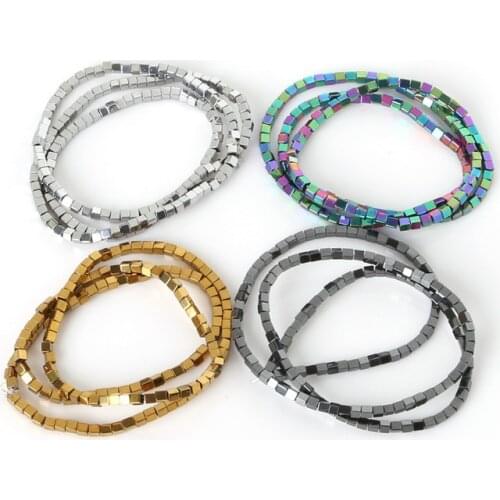 140pcs 2*2mm Square Beads Loose Bedas For Jewelry Making Findings Necklace Bracelet Earrings Findings