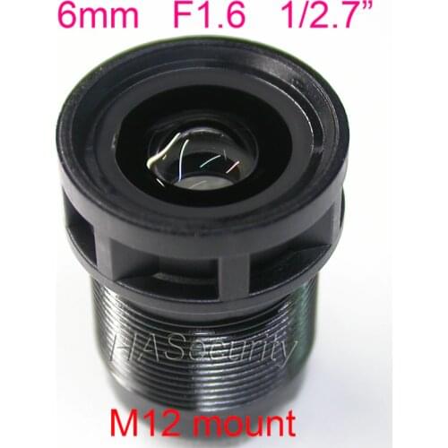 6mm 1/2.7" format F1.6 aperture M12 mount Lens ( optional 2MP or 5MP )
