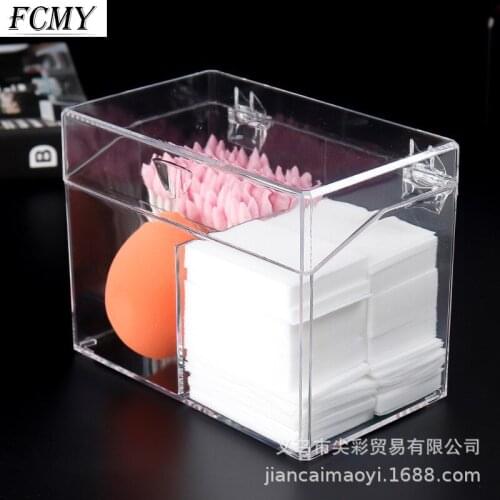 Acrylic Cotton Swabs Storage Holder Box Portable Transparent Makeup Cotton Pad Cosmetic Container Jewelry Organizer Case