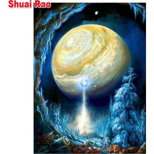 Full square round diamond Painting Diamond mosaic Diamond hobby Fantastic world of planets 5d diy cross Stitch