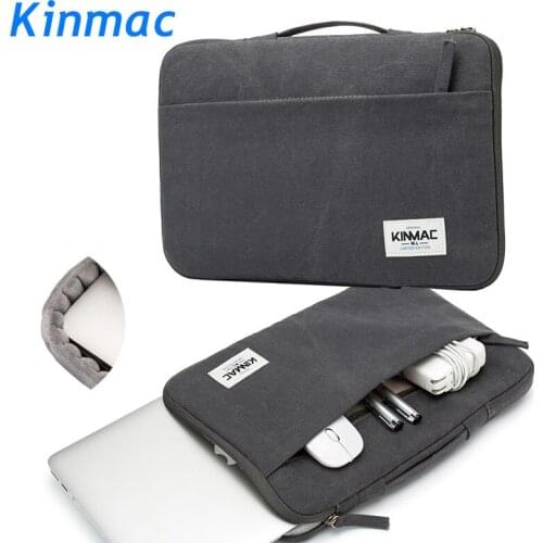 Brand Kinmac Laptop Bag12,13,14,15,15.6,Lady Man Canvas Briefcase Sleeve Case For Macbook AirPro13.3,15.4,Notebook,Dropship F088