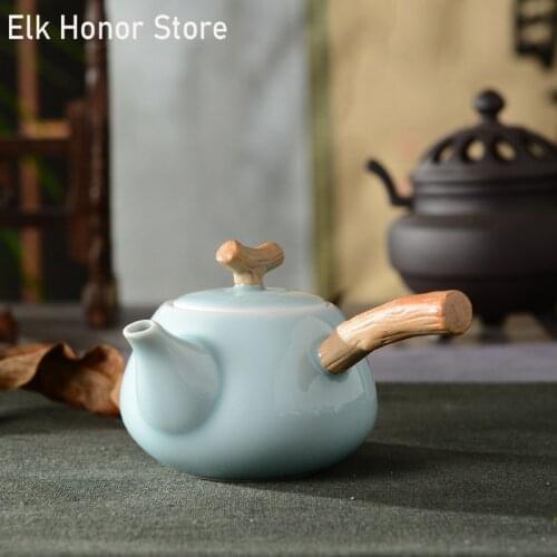 160ml Japanese Style Pottery Teapot Side Handle Pot Handmade Ceramic Teapot Milk Oolong Teaware Accessories Teapot Tea Maker