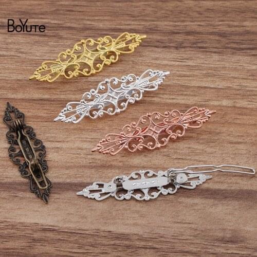 BoYuTe (20 Pieces/Lot) 15*57MM Filigree Hair Clips Factory Supply Vintage Diy Jewelry Accessories Wholesale