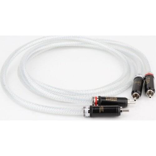 Hi End OCC Silver Plated Rca Audio Cables With WBT-0102Ag Brass Rhodium Plated Rca Plug