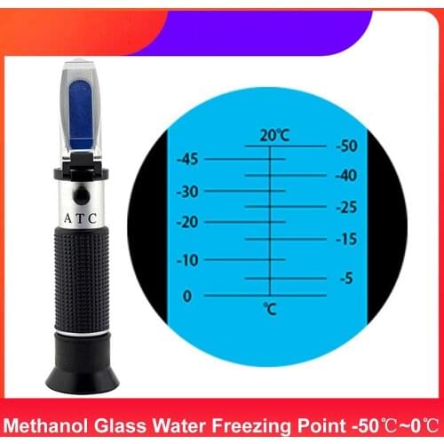 Booyah Methanol Freezing Point Instrument -50 to 0 Degree Glass Freezing Point Refractometer Concentration Meter Antifreeze Test