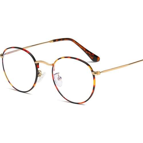 Classic Anti-Blue Light Glasses Frame Brand Designer Fashion Round Metal Optical Frames Computer Glasses