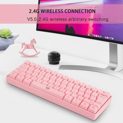 New G61 61 Keys RGB Backlit 2.4G Bluetooth-compatible Dual Mode Wireless Keyboard Gaming Computer Keyboard for Gamer PC Laptop