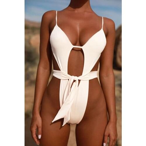High leg cut swimsuit micro one piece swimwear bandage thong monokini belt swimming suit for women strappy swimwear swimsuits