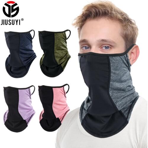 Summer Breathable Half Face Cover Triangle Cycling Bandana Hanging Ear Tube Neck Gaiter Summer Fishing Sunscreen Scarf Men Women