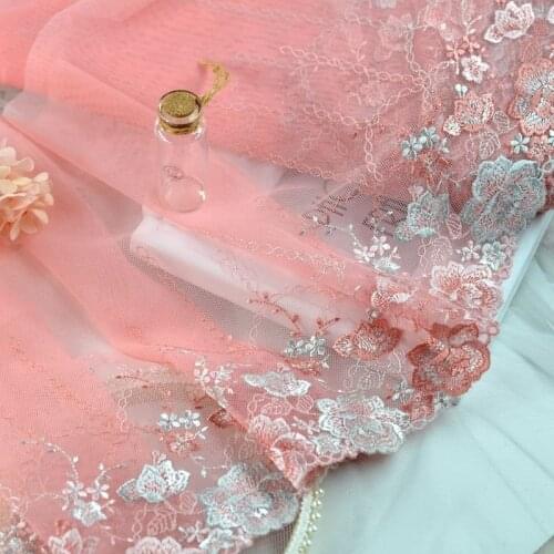 Fashion Mesh Water Soluble Embroidery Flower Tulle Lace Fabric DIY Ladies Childrens Clothing Convenient Sewing Clothes Material
