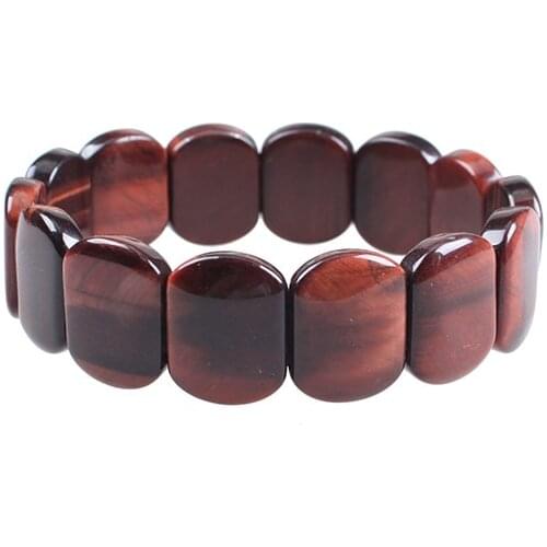Man Women Natural Stone Bracelets Red Tiger Eyes Stone Elastic Rope Bangles & Bracelets Handmade Jewelry Energy Bracelets