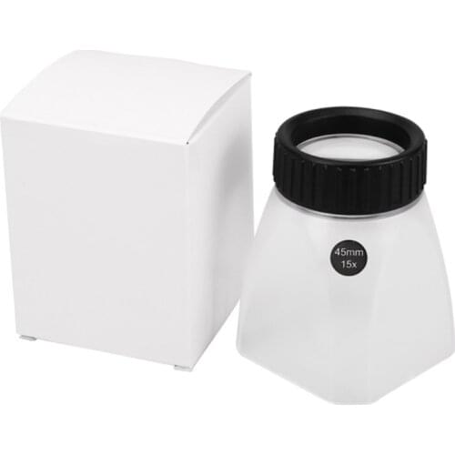 M89B Desktop Magnifying Glass 15X Cylinder Type Magnifier Portable Optical Magnifying Lens for Small Items Observation