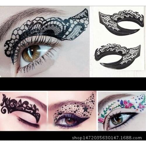 New Exclusive 11 styles party makeup Eye rock Face Tattoo Waterproof disposable eye shadow sticker performance party tattoo