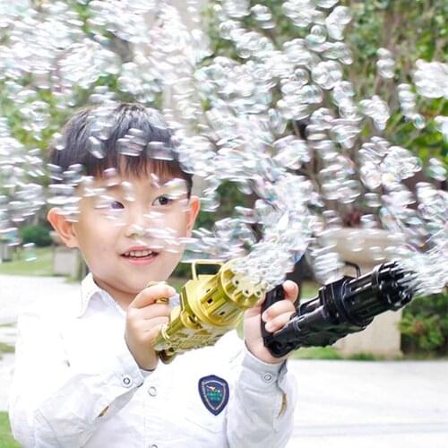 Gatling Bubble Machine Bubble Gun Toys Blower Fan Toy Kids Automatic Soap Water Summer Outdoor Toys Gift Dropshipping