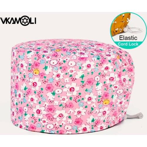 Adjustable Buckle scrub hats Medical Surgical Hat Print Doctor Women Medical Nurse Operating Room Caps pet medical surgical hats