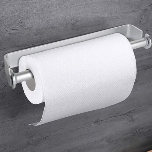 Self Adhesive & Wall Mount Paper Towel Holder & Dispenser,Kitchen Tissue Towel Holder Stand Under Cabinet-Silver