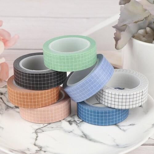Grid Washi Tape Japanese Paper DIY Planner Masking Tape Adhesive Tapes Stickers Stationery Tapes Decorative Hot Sale Colorful