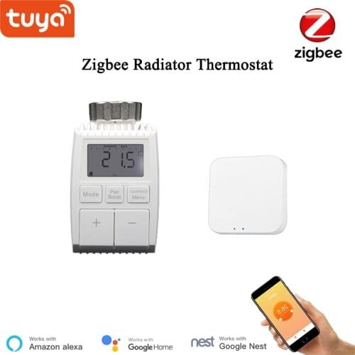Smart Zigbee Radiator Thermostat Smart Heater Thermostatic Radiator Wireless Control Electric Floor Heating Alexa Voice Control