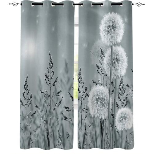 Plant Grey Dandelion Blackout Curtain Bedroom Kitchen Decor Curtains Home Decor Curtains for Living Room