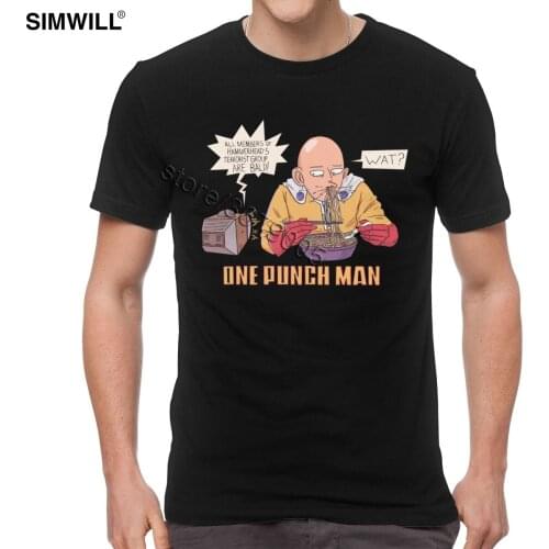 Funny One Punch Man T Shirt Unique Ramen Tees Tops Short Sleeves Saitama T-Shirt Japan Manga Hero Fans Summer Clothing