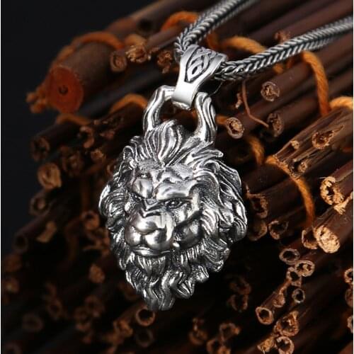 925 Sterling Silver Jewelry European And American Popular Personality Male Retro Pendant Movie Lion King Pendant