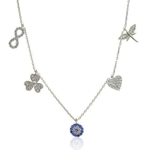 925 sterling Silver Women 'S Fortune Necklace Elegant Design Welcome Wink Attractive Quality Convenient 2021 Trend Fashion Style New Model Jewelry accessory