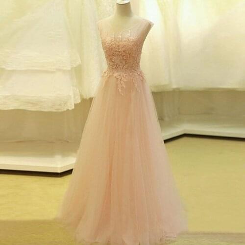 An068 Noble Robe De Soiree Hot Sale Elegant O-Neck Dress A-Line Length Formal Gowns Elegant Cap Sleeves Lace Up Evening Gowns