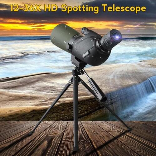 12-36X50 HD Monocular Optic Zoom Len Eyepiece Telescope for Bird Watching Spotting Travel Hking Viewing with Adjustable Tripod