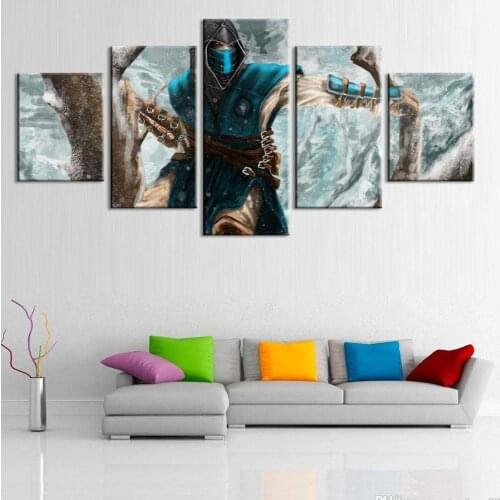 5 Piece Wall Art Canvas Game Character Figure Assassin Posters And Pictures Living Room & Bedroom Decoration Paintings