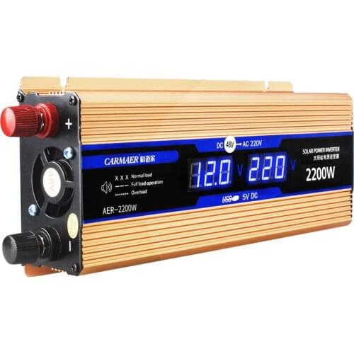 1600W DC12-48V to AC220V Pure Sine Wave Car Power Inverter Voltage Converter Adapter Transformer with USB Charging Ports