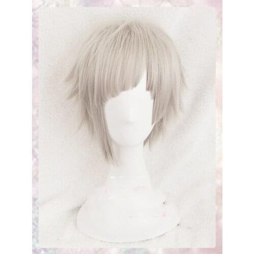 Bungo Stray Dogs Nakajima Atsushi Short Silver Gray Heat Resistant Cosplay Costume Wig+wig cap