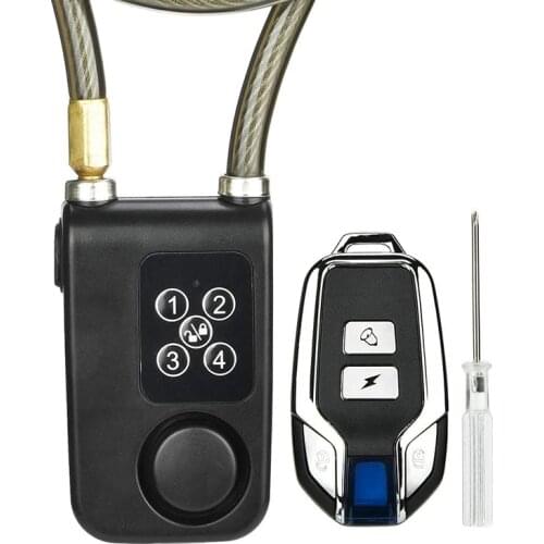 Wireless Remote Control Anti-theft Alarm Lock Electric Bike Bicycle Cycling Motorcycle Code Chain Lock Bicycle Accessories