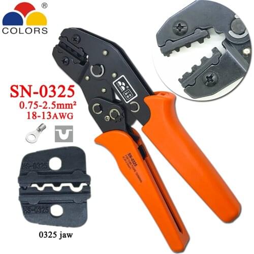 COLORS SN-0325 crimping pliers for non insulated terminal clamp self-adjusting capacity 0.75-2.5mm2 18-13AWG brand hand tools
