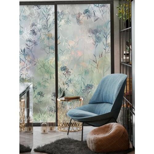 Home balcony bedroom sliding door decorative glass film bathroom privacy film frosted glass sticker shading